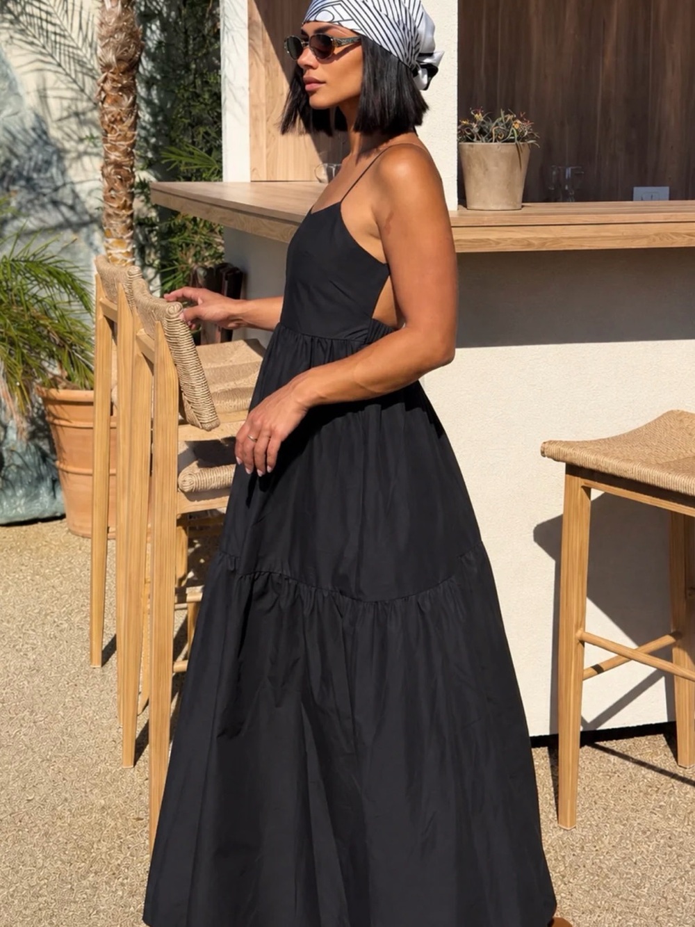 COMMENSE!! Solid Backless Long Dress - Picture 4 of 7